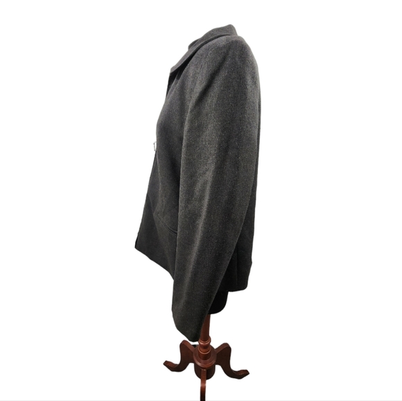 ❤️ WOMEN'S TALBOTS ZIP UP BLAZER / JACKET SIZE 14 - CHARCOAL GRAY - 100% WOOL ❤️ - Picture 4 of 12